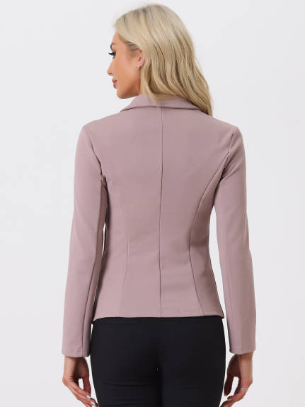 Allegra K- Lapel Collar Stretchy Jacket Suit Blazer