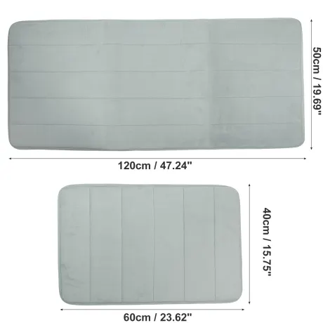Unique Bargains- 2 Pcs Memory Foam Bathroom Mat Non Slip