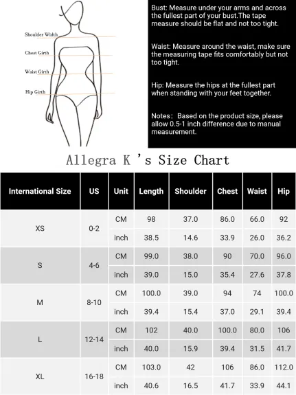 Allegra K- manches 3/4 robes de gaine couleur contrastée longueur genou