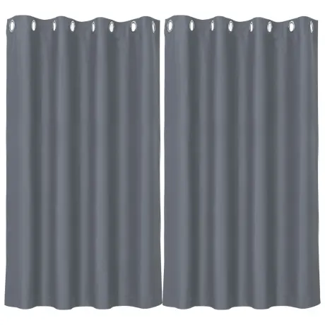 PiccoCasa- Solid Blackout Darkening Thermal Insulated Curtain 2 Panels 52 x 63 Inch