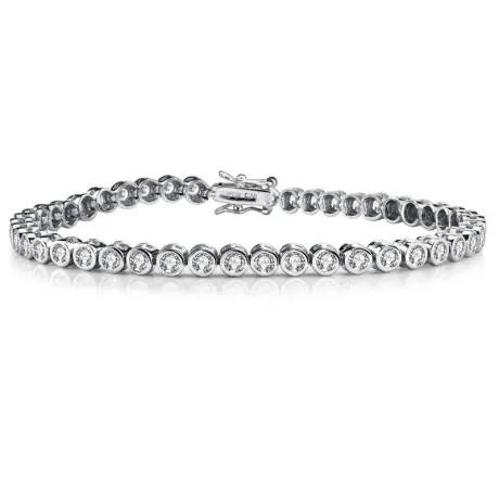 Rachel Glauber Round Bezel-set Bracelet with 3mm Colored Cubic Zirconia