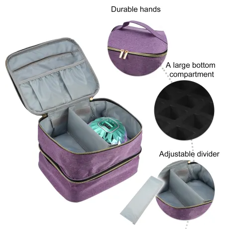 Unique Bargains- Nail Polish Double Layer Makeup Organizer Travel Case