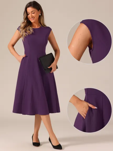 Allegra K - Elegant Cinched Waist A-Line Dress