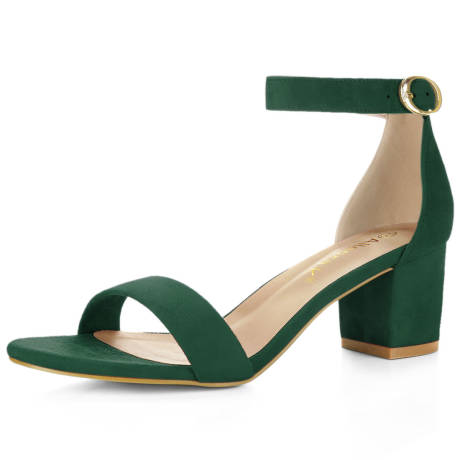 Allegra K- Block Heel Ankle Strap Sandals