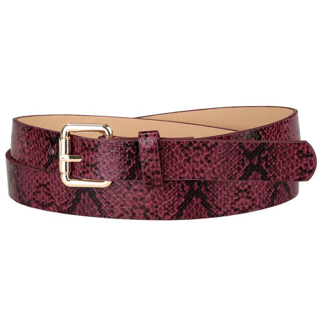 Allegra K- Skinny Pin Buckle Faux Leather Waist Belt