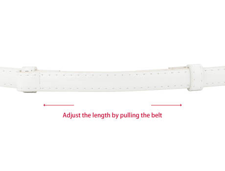 Allegra K- Adjustable Thin High Waist Belt Round Buckle