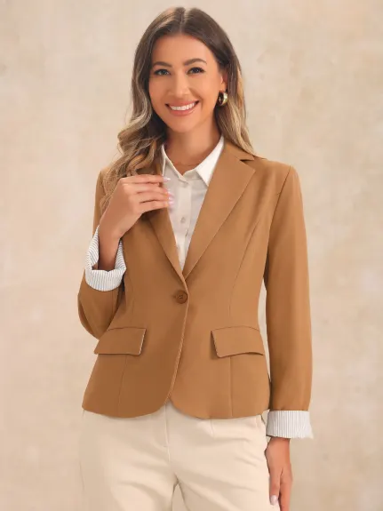 Allegra K- One Button Suit Blazer Jacket