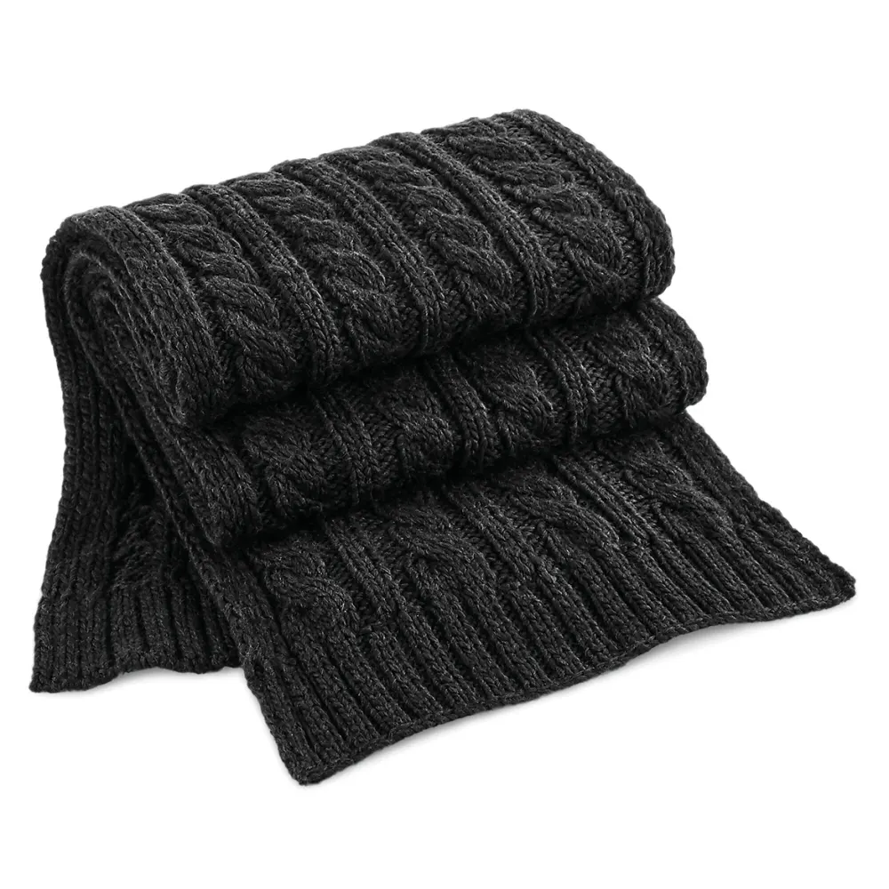 Beechfield - Unisex Adult Cable Knit Melange Scarf
