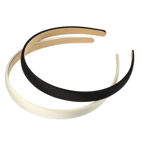 Unique Bargains- 2 Pcs Solid Satin Headbands