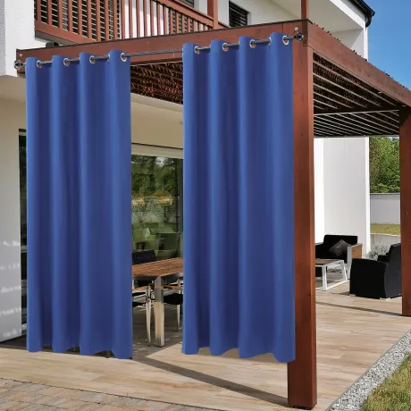 PiccoCasa- 100% Blackout Waterproof Grommet Curtains with Black Liner, 2 Panels Set 52 x 95 Inch