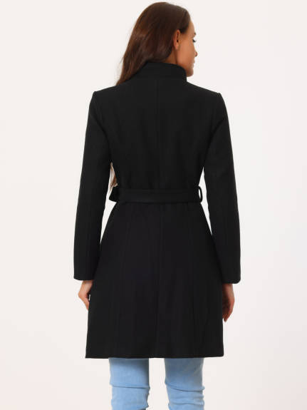 Allegra K- Single Breasted Belted Jackets