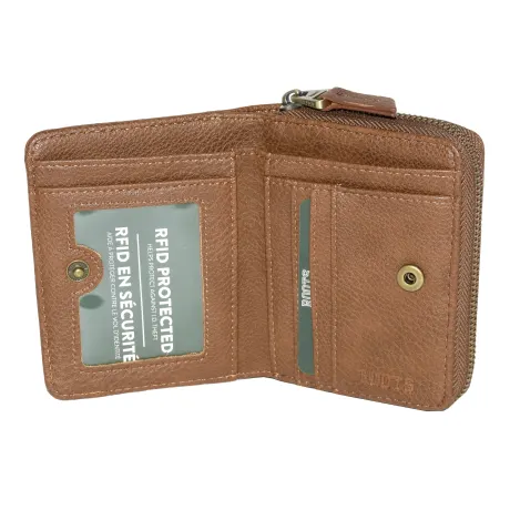 Roots Ladies Compact Zip Around Snap Wallet