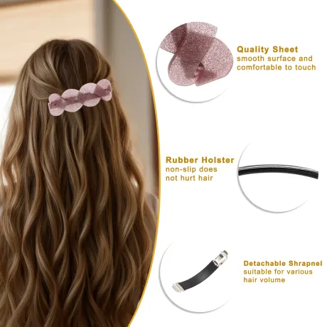 Unique Bargains - Large Glitter Hair Barrettes for Thick Hair