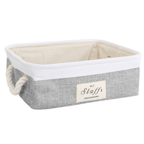 PiccoCasa- paniers de rangement pliables avec anses en coton 14.6" x 10.2" x 4.7"