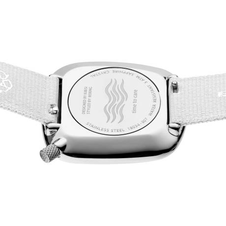 BERING - Montre Pebble pour femme en acier inoxydable de 30 mm en argent/blanc