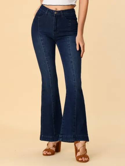 Allegra K - High Waist Stretchy Skinny Flare Jeans
