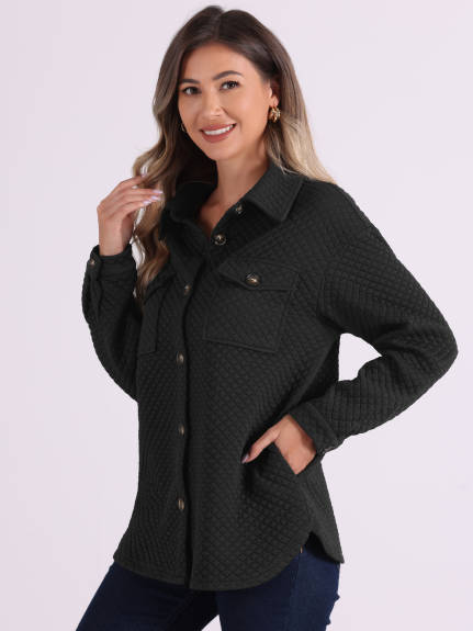 Allegra K - Winter Loose Button Down Collar Jacket