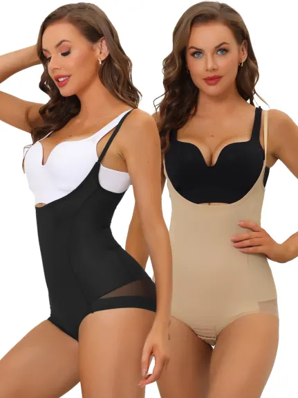 Allegra K - Open Bust Leotard Bodysuit Pack