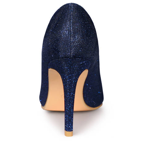 Allegra K - Party Glitter Stiletto Gold High Heels Pumps