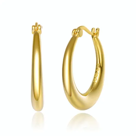 Rachel Glauber 14K Gold Plated Large Hoop Earrings