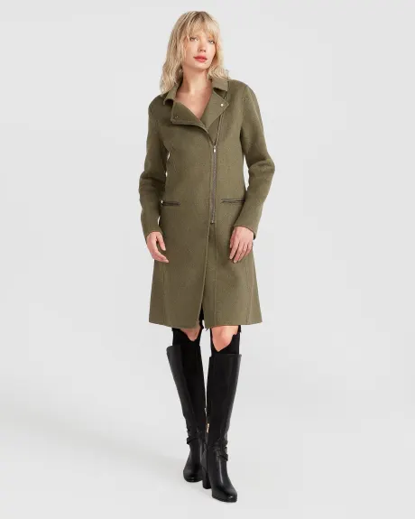 Belle & Bloom NEW FIT Last Chance Wool Blend Moto Coat