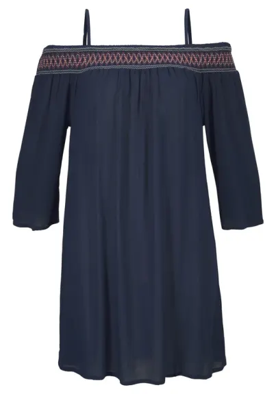 Lascana - Embroidered Cold Shoulder Dress