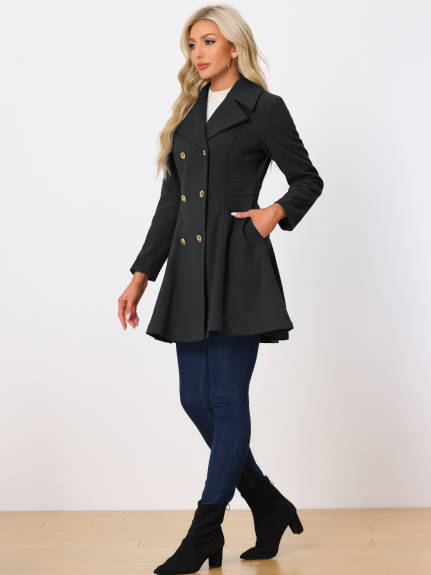 Allegra K- Lapel Collar Double Breast Coats