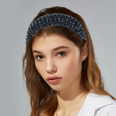 Unique Bargains- Bandeau scintillant en strass orné de cristaux