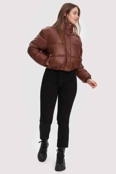 Noize - Oriana-X Short Vegan Leather Puffer