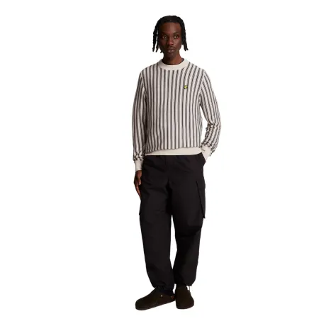 Lyle & Scott - Mens Vertical Stripe Crew Neck Sweater