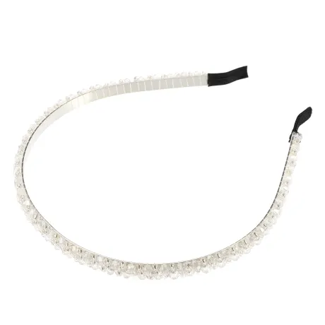 Unique Bargains- 2 Rows Rhinestone Hairband Headband