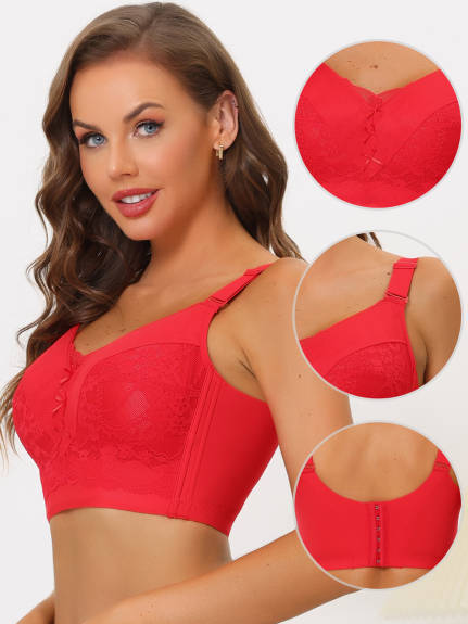 Allegra K- Full Coverage Longline Wirefree Bra Pack, Red