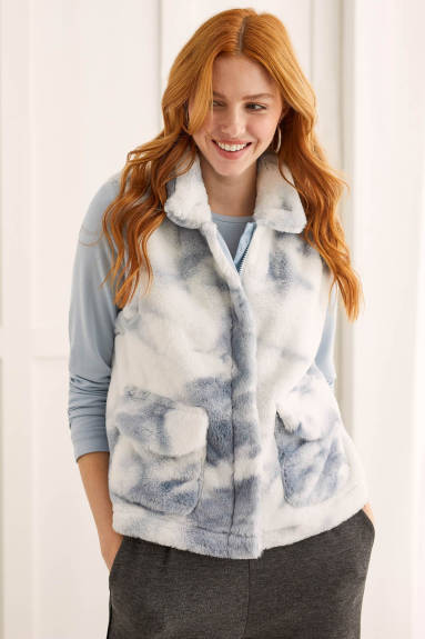 Tribal - Tie-Dye Faux Fur Vest