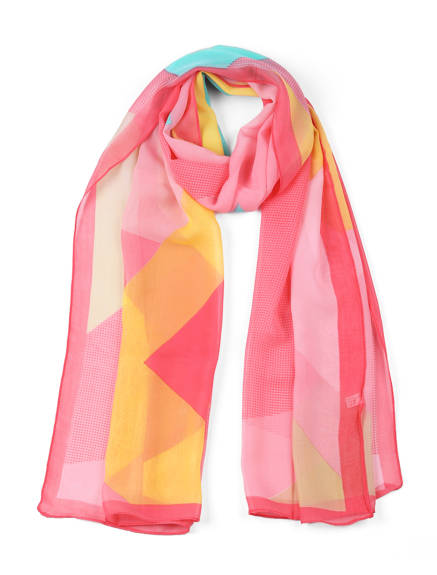 Allegra K- Chiffon Shawl Geometric Style Scarves