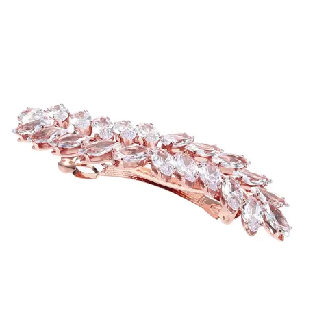 Allegra K - Barrettes à cheveux de mariage en fausse feuille de cristal