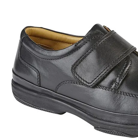 Roamers - Mens Leather Wide Fit Touch Fastening Casual Shoes