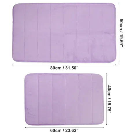 Unique Bargains- 2 Pcs Memory Foam Bathroom Mat Non Slip