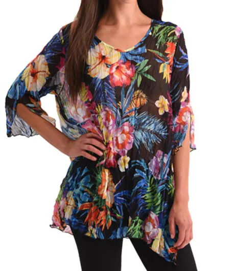 ANGEL - Tropical Paradise 3/4 Sleeve Tunic