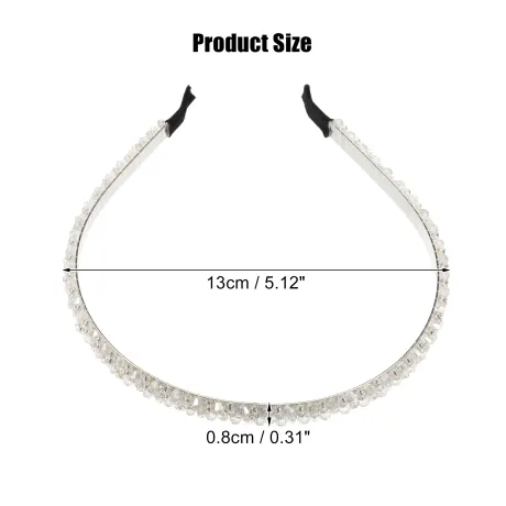 Unique Bargains- 2 Rows Rhinestone Hairband Headband