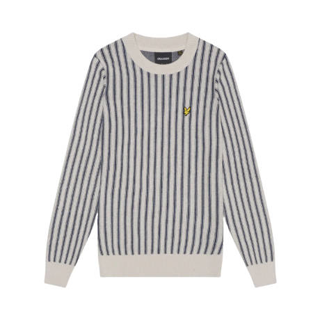 Lyle & Scott - Mens Vertical Stripe Crew Neck Sweater