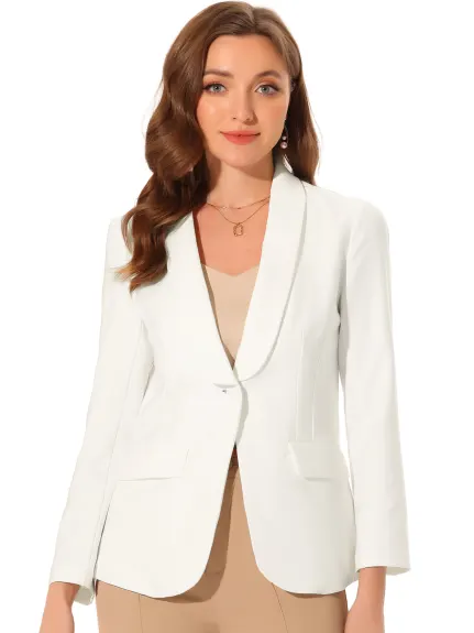 Allegra K - Shawl Lapel Solid Office Suit Blazer