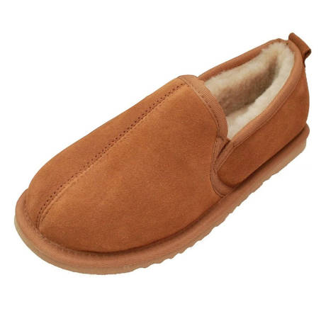 Eastern Counties Leather - Mens Sheepskin Lined Soft Suede Sole Slippers