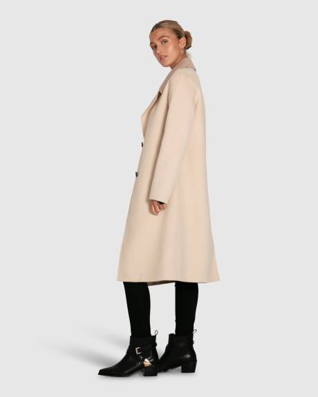 Manteau Lexington en laine mélangée bicolore - Beige