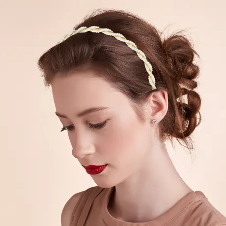 Unique Bargains- 3pcs Faux Pearls Headbands Set