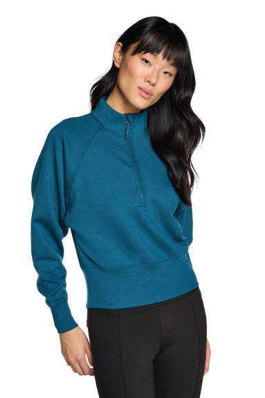 Kyodan-Lorelai Mock Neck Half Zip Sweatshirt