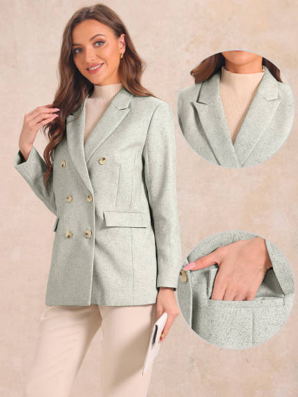 Allegra K- Button Lapel Long Sleeve Blazer Jacket