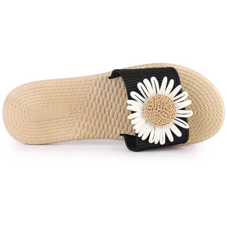 Allegra K - Espadrille Slip-on Sunflower Slides Sandals