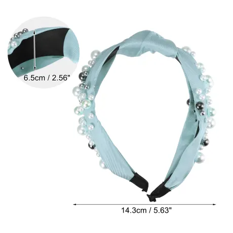 Unique Bargains - Faux Pearl Bead Fashion Knotted Headband