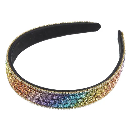 Unique Bargains - Bandeau large chic scintillant en strass