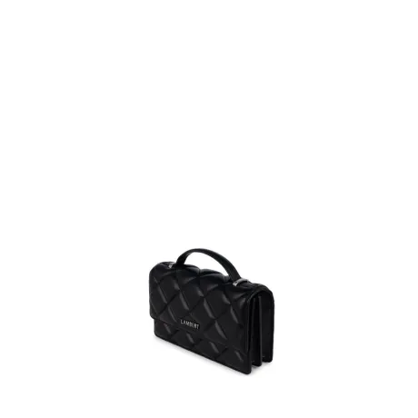 Lambert - The Andrea - 2-in-1 Black Quilted Vegan Leather Handbag